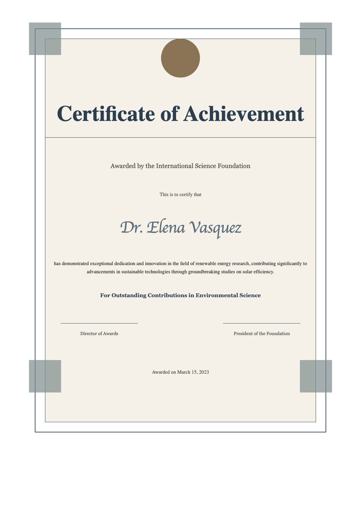 Formal certificate of achievement with ornate border and placeholder text_variant_1